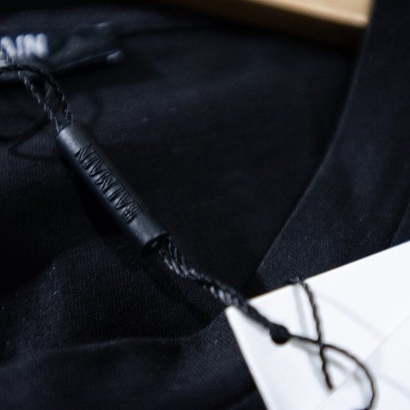 Balmain Paris T Shirt - Silver Print on Black - Picture 8 of 12